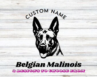 Belgische Mechelaar autosticker; Vinyl hondensticker voor auto, kennel, kom, raam, doos of een ander plat oppervlak; Gepersonaliseerde hondensticker