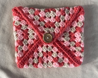 Pink Crochet Kindle Sleeve