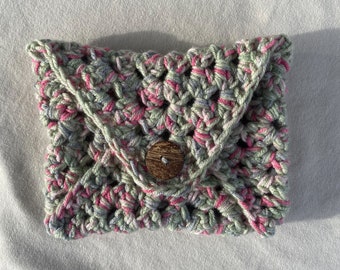 Green and Pink Crochet Kindle Sleeve