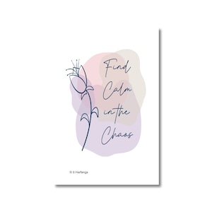 Find calm in the Chaos - Magnetic card of affirmation - Affirmation card for your intentional life - Motivation magnet