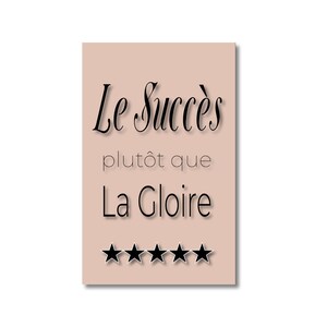 Le succès plutôt que la gloire - Carte d'affirmation magnétique pour votre vie intentionnelle - Aimant de motivation