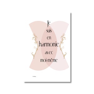 Je suis en harmonie avec moi-même  - Carte d'affirmation magnétique pour votre vie intentionnelle - Aimant de motivation