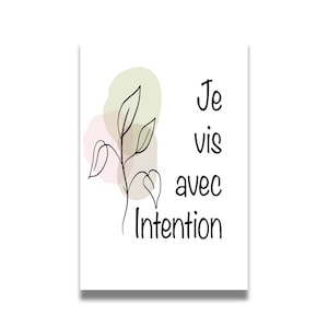 Je vis avec intention - Carte d'affirmation magnétique pour votre vie intentionnelle - Aimant de motivation