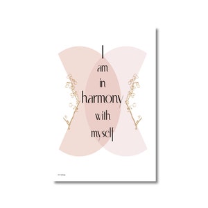 I am in harmony with myself- Magnetic card of affirmation - Affirmation card for your intentional life - Motivation magnet
