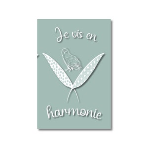 Je vis en harmonie - Carte d'affirmation magnétique pour votre vie intentionnelle - Aimant de motivation