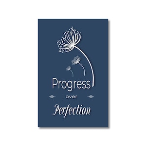 Progress over perfection - Magnetic card of affirmation - Affirmation card for your intentional life - Motivation magnet