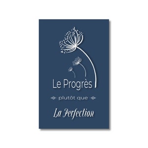 Le progrès plutôt que la perfection - Carte d'affirmation magnétique pour votre vie intentionnelle - Aimant de motivation
