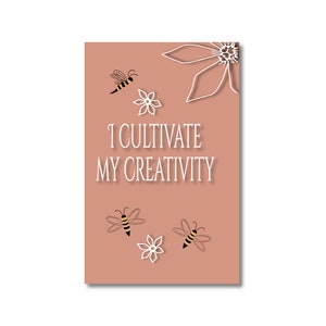 I cultivate my creativity - Magnetic card of affirmation - Affirmation card for your intentional life - Motivation magnet