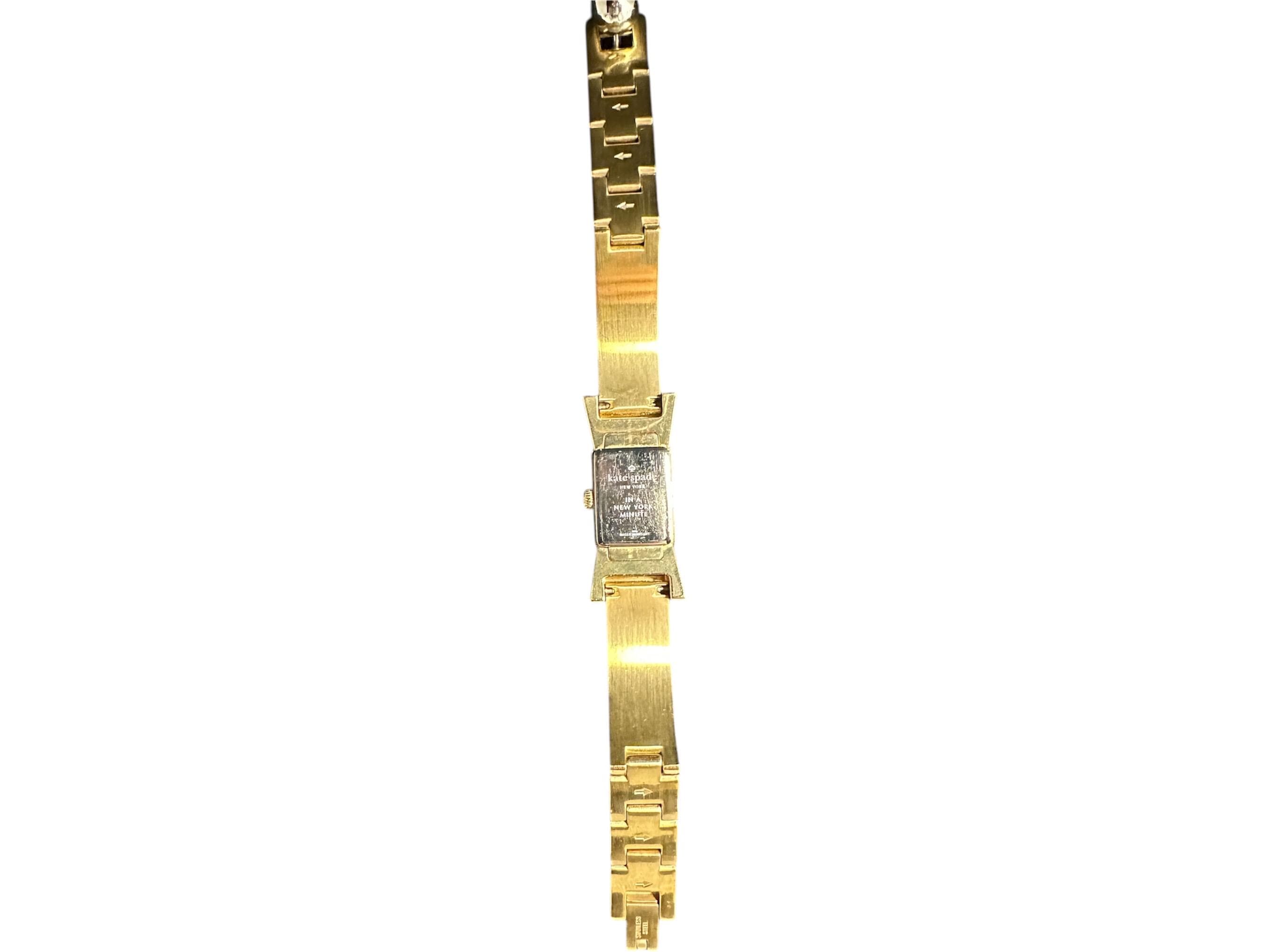 Kate Spade Watch & Bangle Set: Gold Bow Watch, Black Enamel 