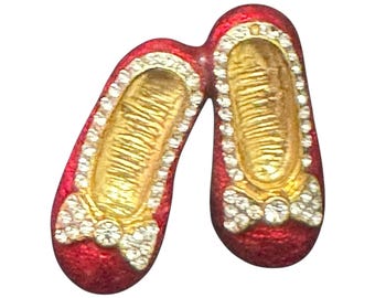 Vintage Ruby Slippers Brooch – Rhinestone Wizard of Oz Pin
