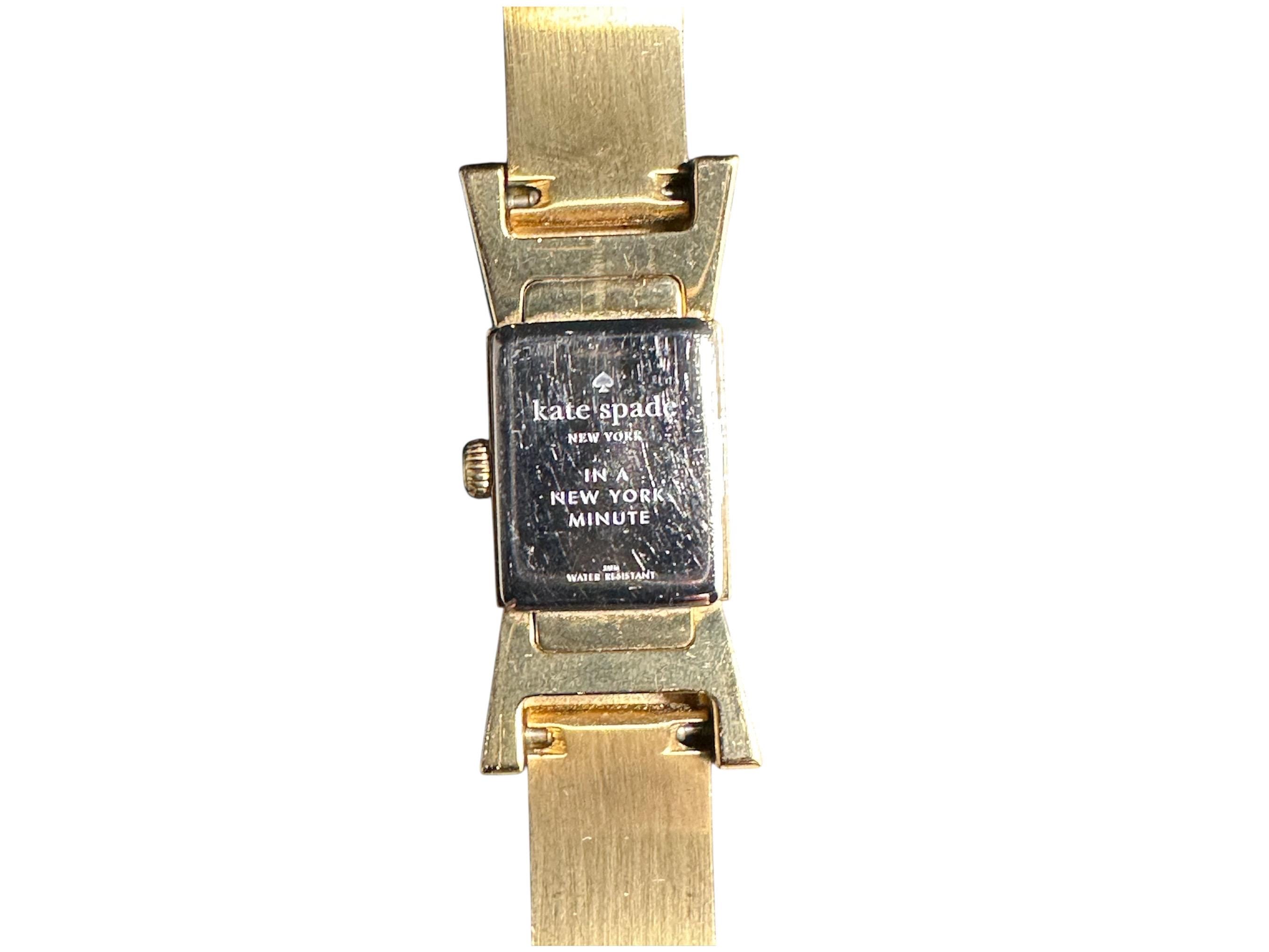 Kate Spade Women\'s Watch Bow Bangle Gold-Tone Kate Spade Watch & Bangle Set: Gold Bow Watch, Black Enamel  main image 4