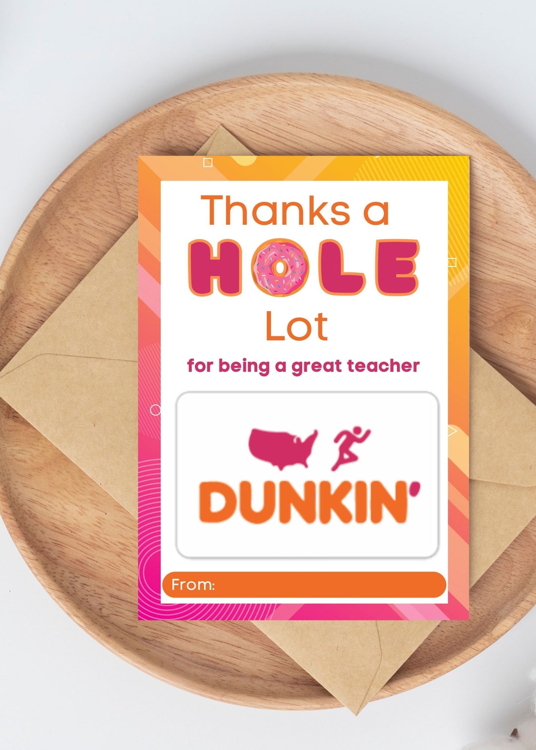 Dunkin Donuts Teacher Appreciation Printable Teacher Gift Etsy