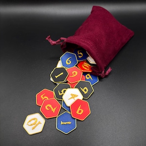 Numbered Battle Tokens 1-40: DnD, Pathfinder, RPG Tabletop Markers | Free set choice!