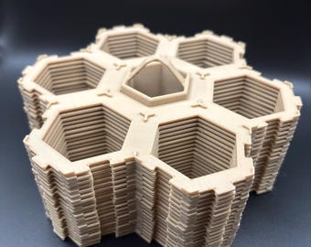 Dorfromantik Tile Grid | Fields with Gridholder | Sakura / Tabletop / DnD / Game Expansion