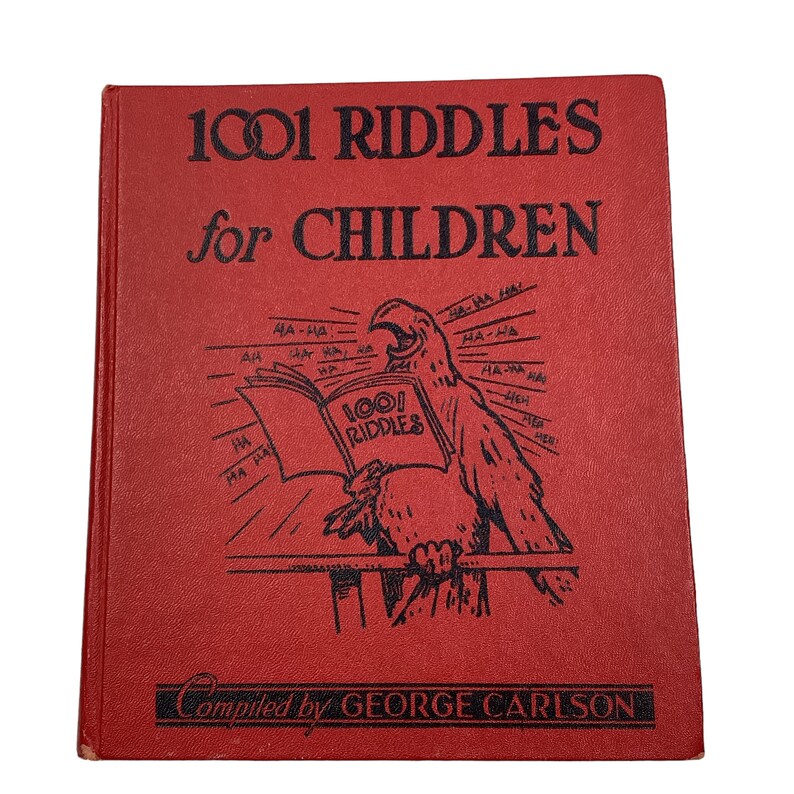 1949 1001 Riddles for Children Carlson Hardcover Book.made in