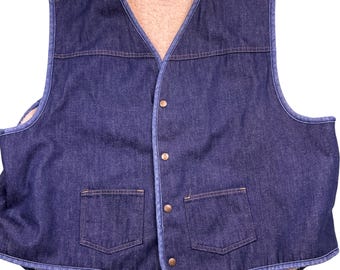 Vintage Denim Sherpa Lined Carhartt Vest / Union Made