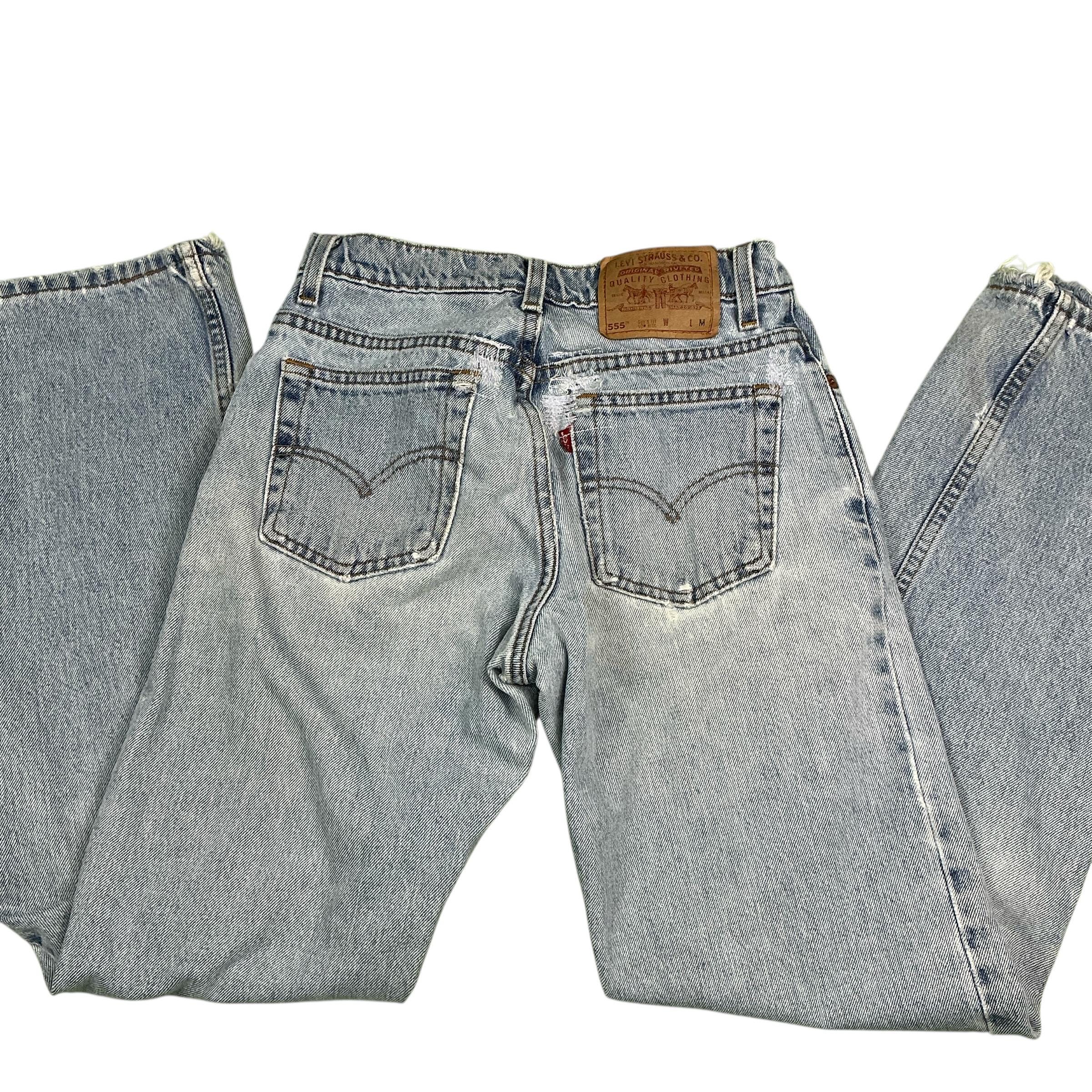 W34x29 Vintage Levi's 501 Wash Denim Jeans / Grunge Rock