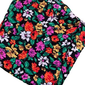 Vintage MK textile exclusive design floral fabric remnant. 52 x 84. Gorgeous vibrant colors! Very high-quality, feels like a cotton/rayon.