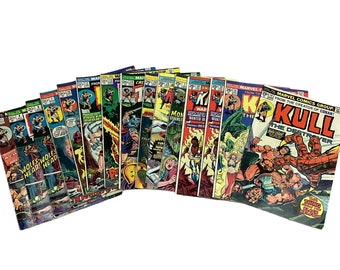Vintage Marvel comic books bundle of 15. 1973/74. Made in the USA. Good vintage condition. Kull, Thongor, Killraven. Bundle says together.