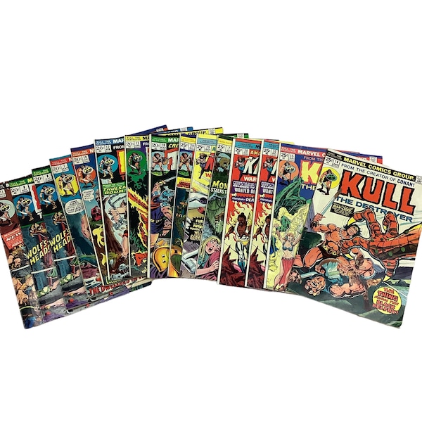 Vintage Marvel comic books bundle of 15. 1973/74. Made in the USA. Good vintage condition. Kull, Thongor, Killraven. Bundle says together.