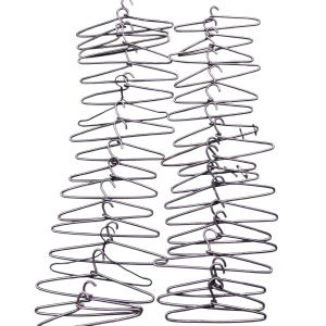 Vintage 1950/60s metal doll clothes hanger bundle set of 30. Made in the USA. Approximately 6 inches long, 3 inches high.