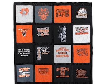 MemoryStitch Fuzz Monsta T-Shirt Quilt, Memory Quilt, Custom Quilt, T-shirt Blanket, Shirt Quilt, Custom T-shirt Quilt, 4x5 Layout 20 Shirts