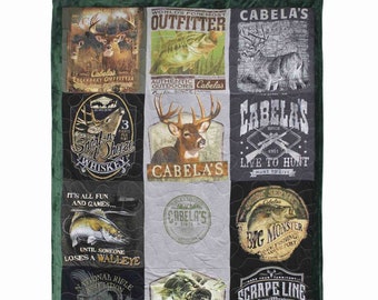 MemoryStitch Fuzz Monsta T-Shirt Quilt, Memory Quilt, Custom Quilt, T-shirt Blanket, Shirt Quilt, Custom T-shirt Quilt, 3x4 Layout 12 Shirts