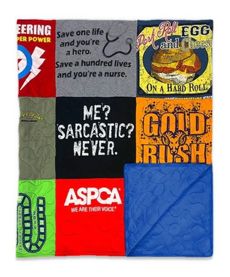 Memorystitch Premium T-shirt Quilt, Long-arm Stitching, Custom Quilt ...