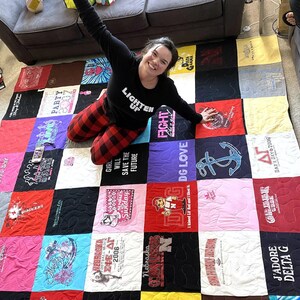 Memorystitch Premium T-shirt Quilt, Long-arm Stitching, Custom Quilt ...