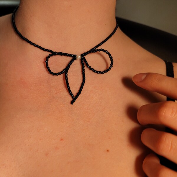 Selfmade Bow Necklace/Choker, selbstgemachte Schleifenkette/-choker