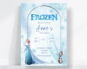 Frozen, Elsa princess,girls party Digital Invitation Template, Mobile Invitation, e-invite Phone Invitations, printable, Text Message Invite