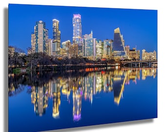 Austin Skyline-tryck, foto av Texas stadslandskap, väggkonst