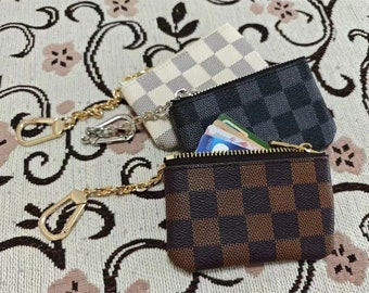 Handmade Louis Vuitton Genuine Leather KeyChain Purse Wallet