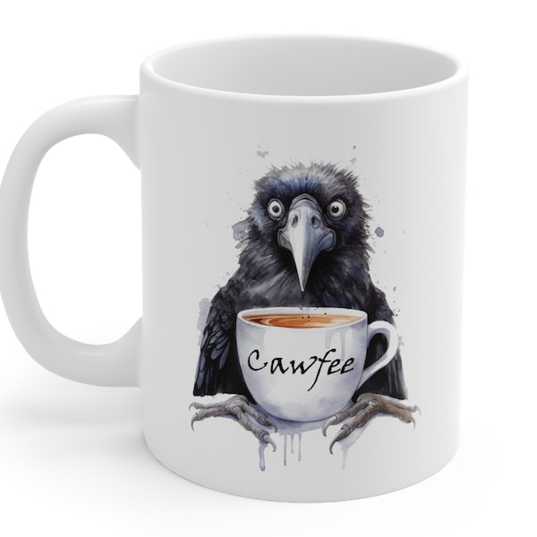 Cawfee Crow Funny Art Coffee Mug