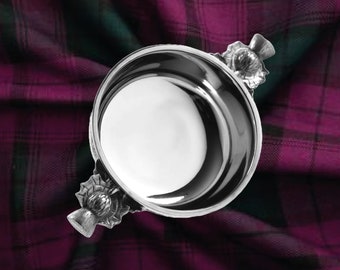 Thistle Handle Quaich 3" / 3.5"/ 4" / 4.5" sizes includes free engraving