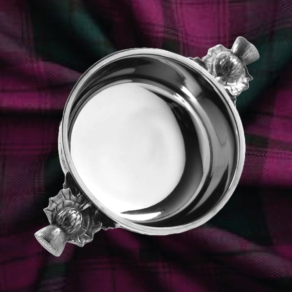 Thistle Handle Quaich 3" / 3.5"/ 4" / 4.5" sizes includes free engraving