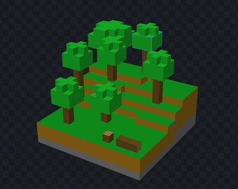 Minecraft Chunk Oak Forest Theme [Digital STL]