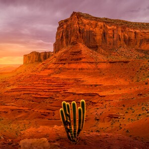 Monument Valley Golden Hour Skyline Canvas print Cactus SouthWestern Wall Art Monument Valley Skyline Canvas Monument Valley Decor