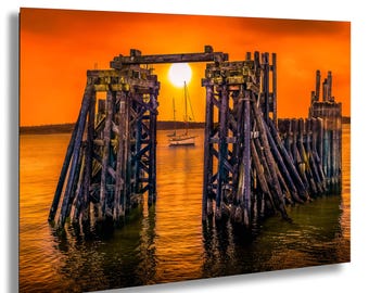 Port Townsend Sunset Sailboat Print: Nautical Ocean Coastal Wall Art