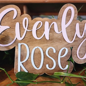 Handmade 3D Layered Nursery Name Sign - Customizable in Various Colors