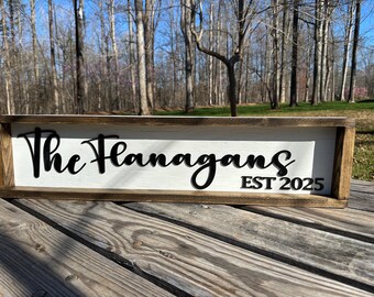 Custom Wedding Last Name Sign, Rustic 3D Wood Decor