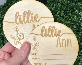 Custom Birth Flower Baby Milestone Markers: Personalized Photo Props