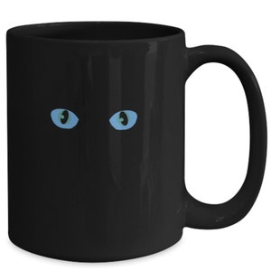 Black Cat mug Blue Eyes Cat Coffee mug Cat Lover mug Cat mom Gift for Cat Mom Cat Dad, Mothers Day, Fathers Day, Birthday, Christmas