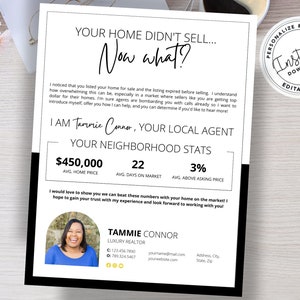 Carta FSBO de listado vencido, Bienes raíces de listado vencido, Marketing inmobiliario, Plantillas Canva, Hola vecino imprimible, Folleto agrícola