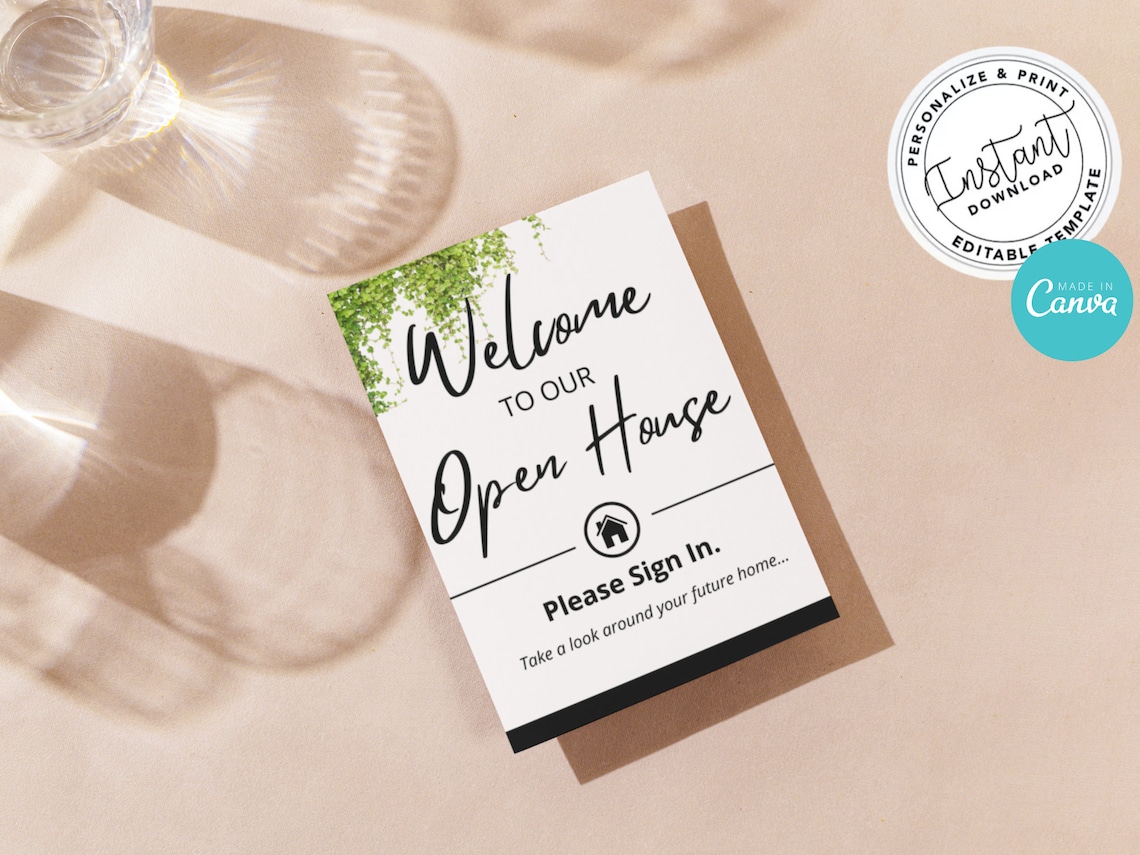 Open House Sign in Sheet & Welcome Sign Pdfs | Real Estate Marketing ...
