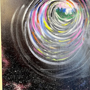 ORIGINAL Handgefertigtes Gemälde „Portal zum Himmel“, 76 x 61 cm Handgemacht