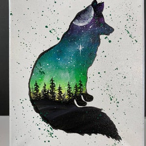ORIGINAL Handmade Painting &quot;Fox&quot;, 8 x 10 inch, home Decor Wall Art