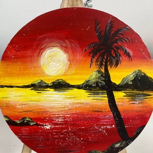ORIGINAL Handmade Painting &quot; Sunset &quot;, 8 x 8 inch, home decor Wall Art