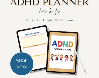 ADHD Planner for Kids PLR | Printable Daily Planner for Children | Kids Organization & Focus Tools
