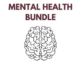 PLR Mental Health Bundle | Self-Care and Therapy Worksheets + Wellness Planner | Anxiety, Depression and Mood Tracker Printables